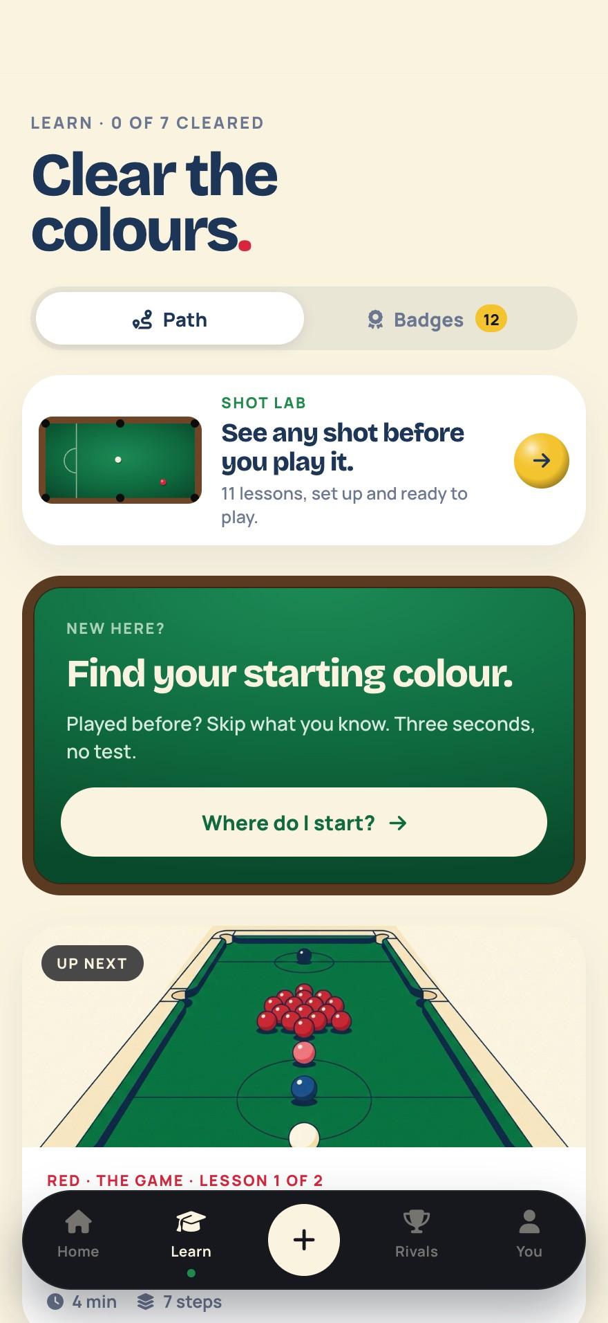 Learn: clear the colours